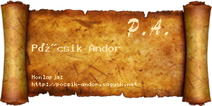 Pócsik Andor névjegykártya