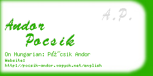 andor pocsik business card